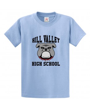 Hill Valley High School Bulldog Classic Unisex Kids and Adults T-Shirt for Sci-fi Movie Fans